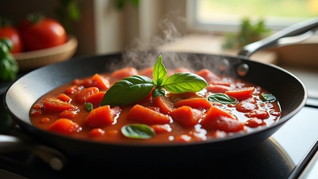 add basil into sauce