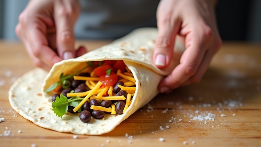 add beans cheese salsa