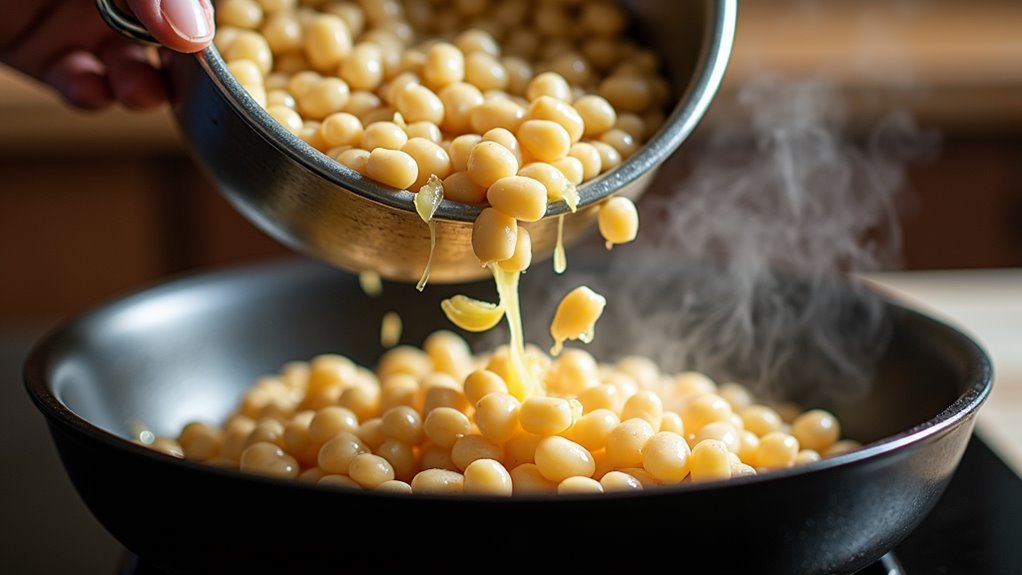 add beans to skillet