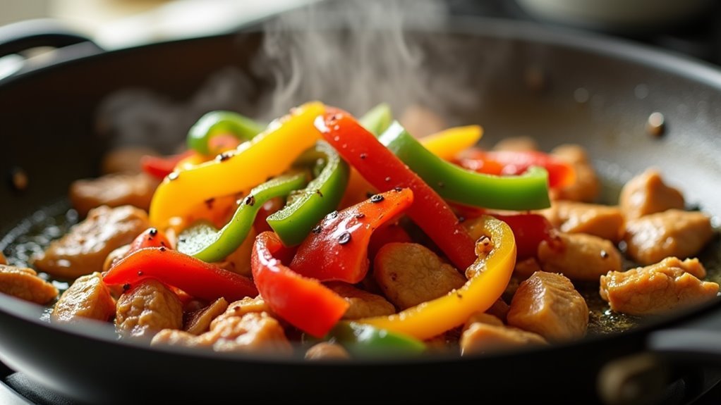 add bell peppers stir fry