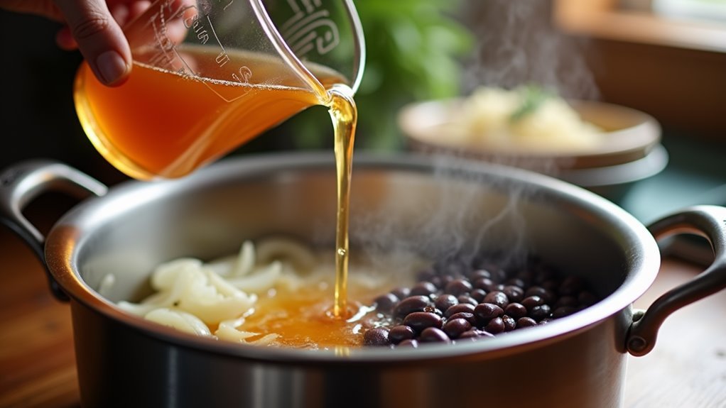 add broth and beans