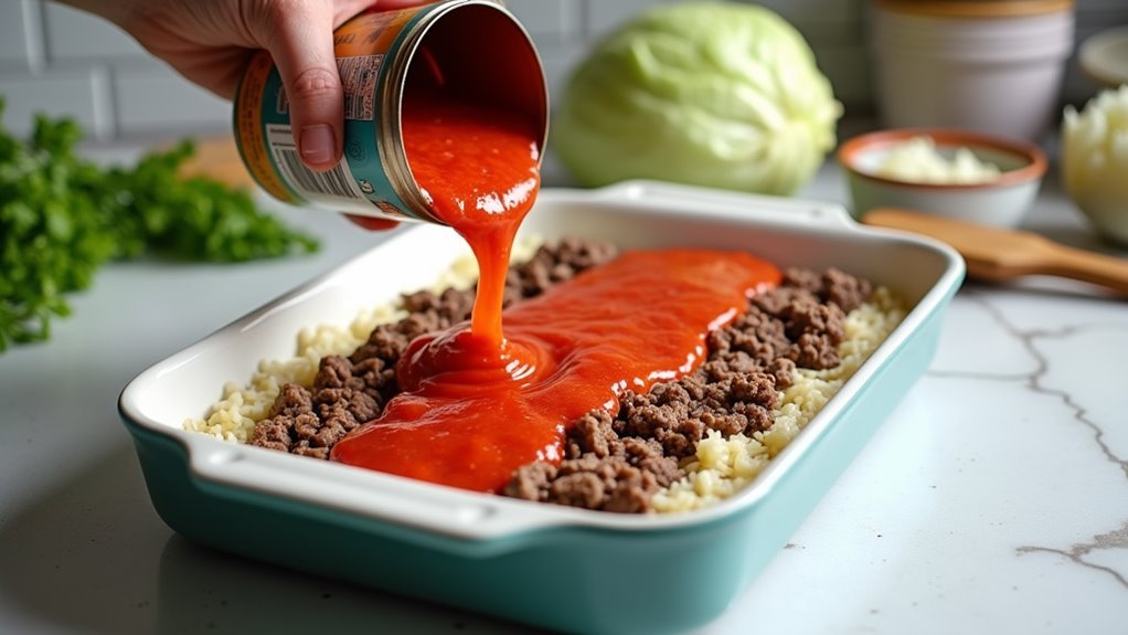 add crushed tomatoes now