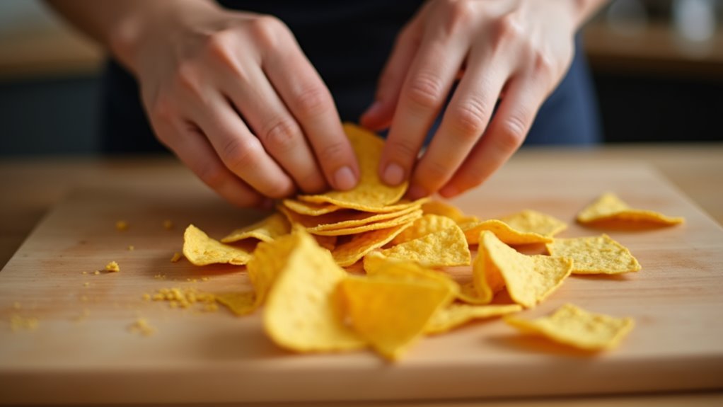 add crushed tortilla chips