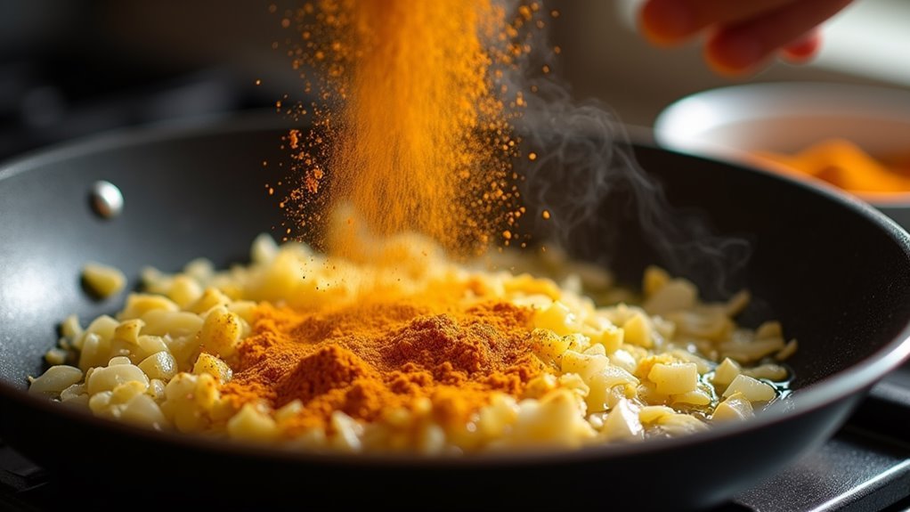 add curry powder briefly