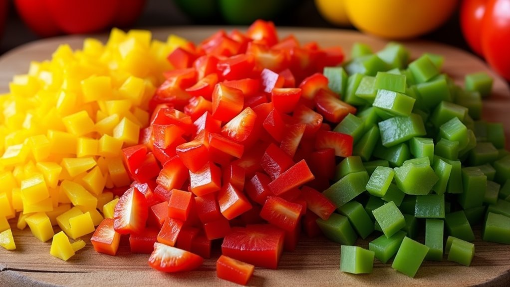 add diced bell peppers