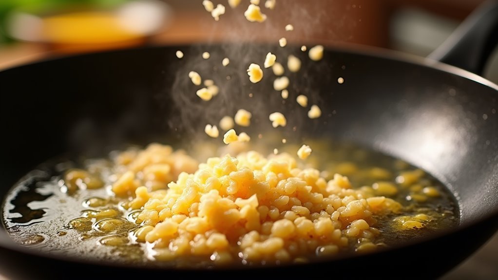 add garlic and stir