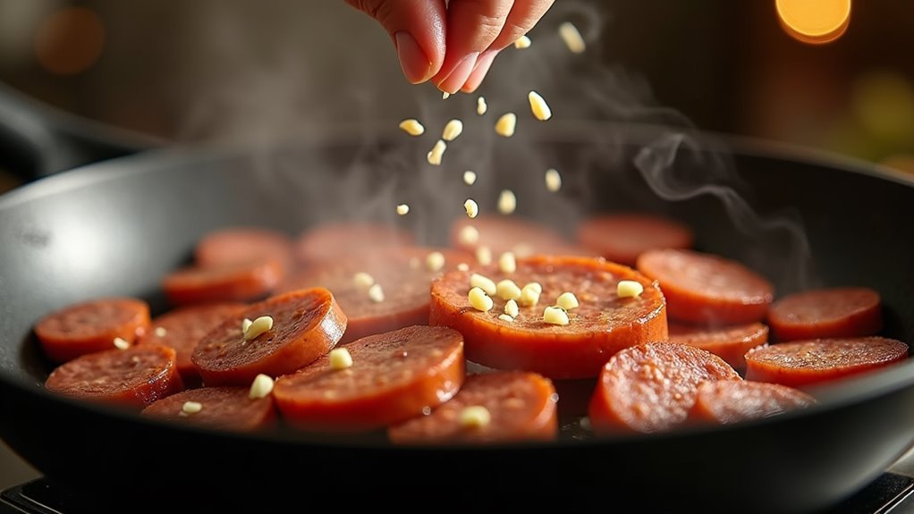 add garlic cook briefly