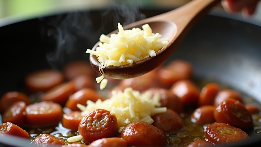 add garlic to sausage