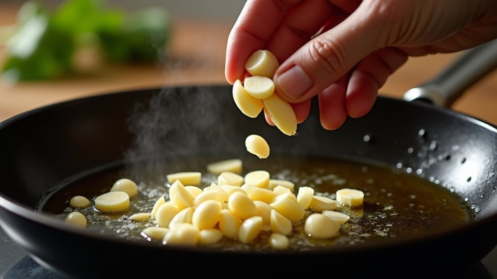 add garlic to skillet