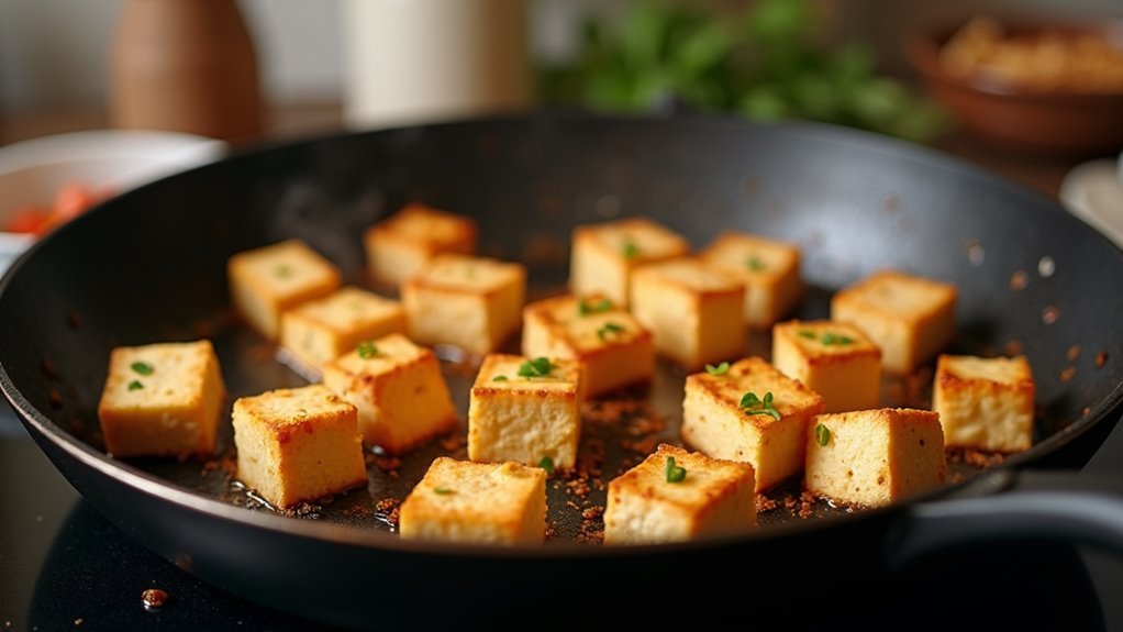 add tofu and sprouts