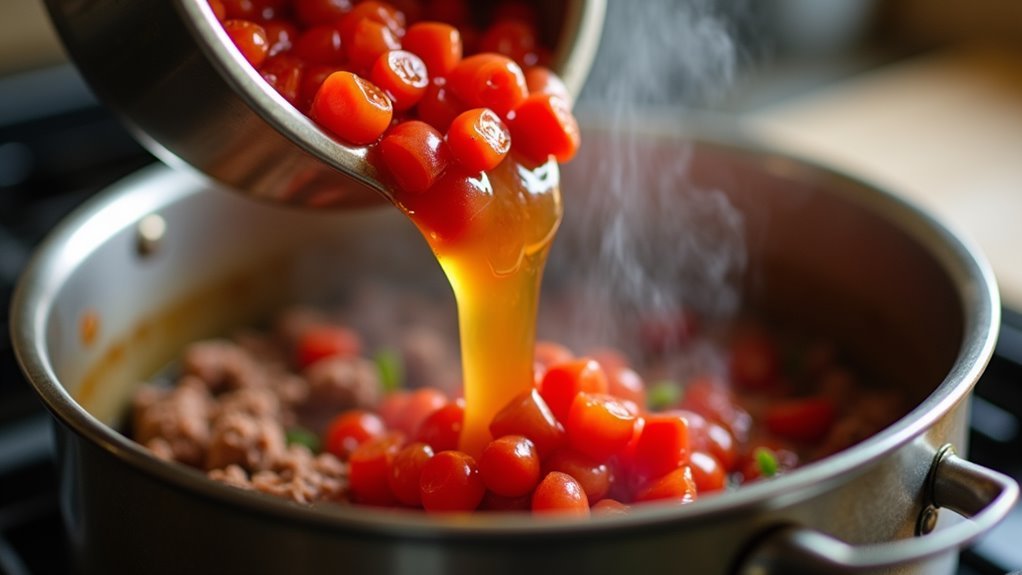 add tomatoes and broth