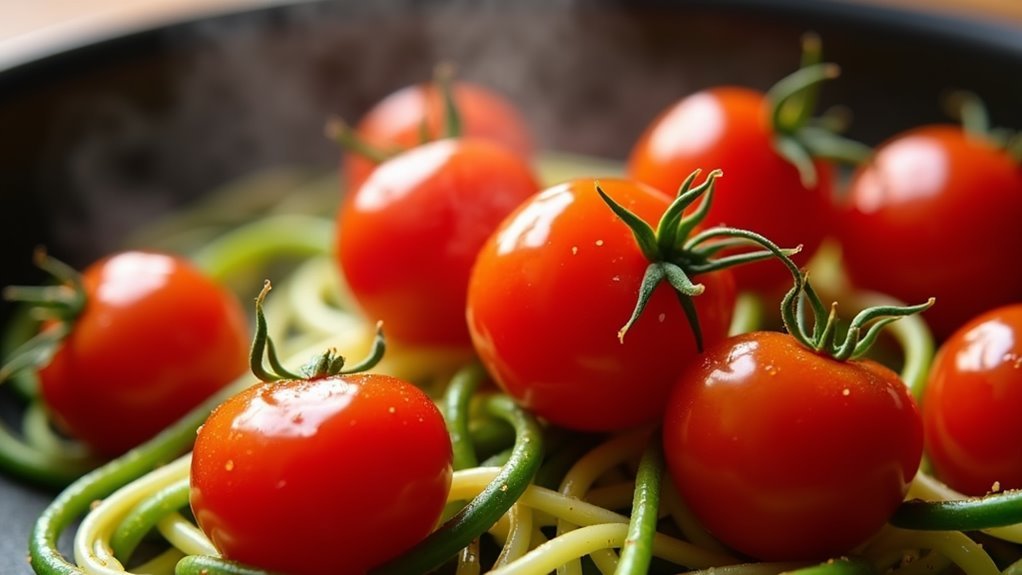 add tomatoes to pan
