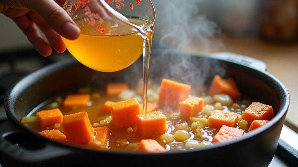 add vegetable broth now