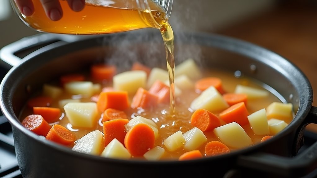 add vegetable broth now