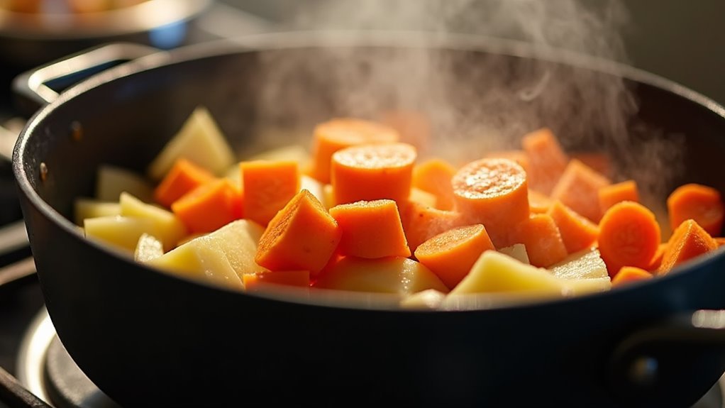add vegetables to pot