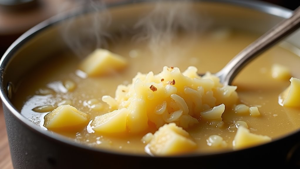 adjust soup thickness carefully