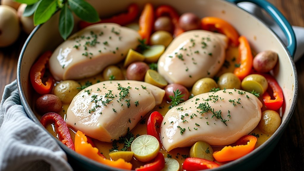 arrange chicken in dish