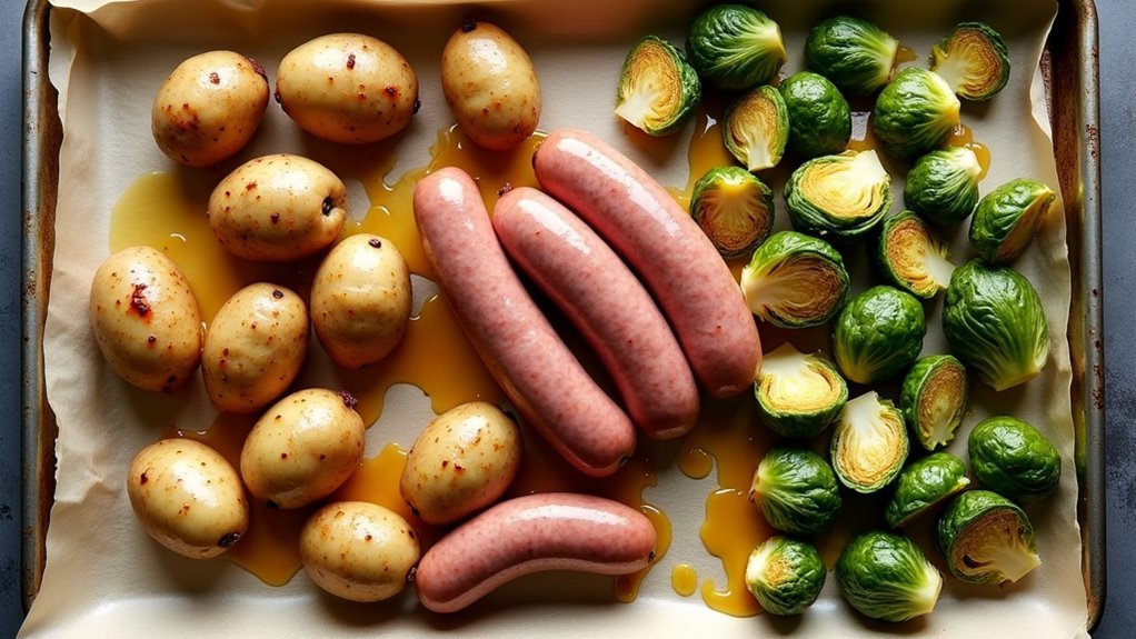 arrange ingredients on pan