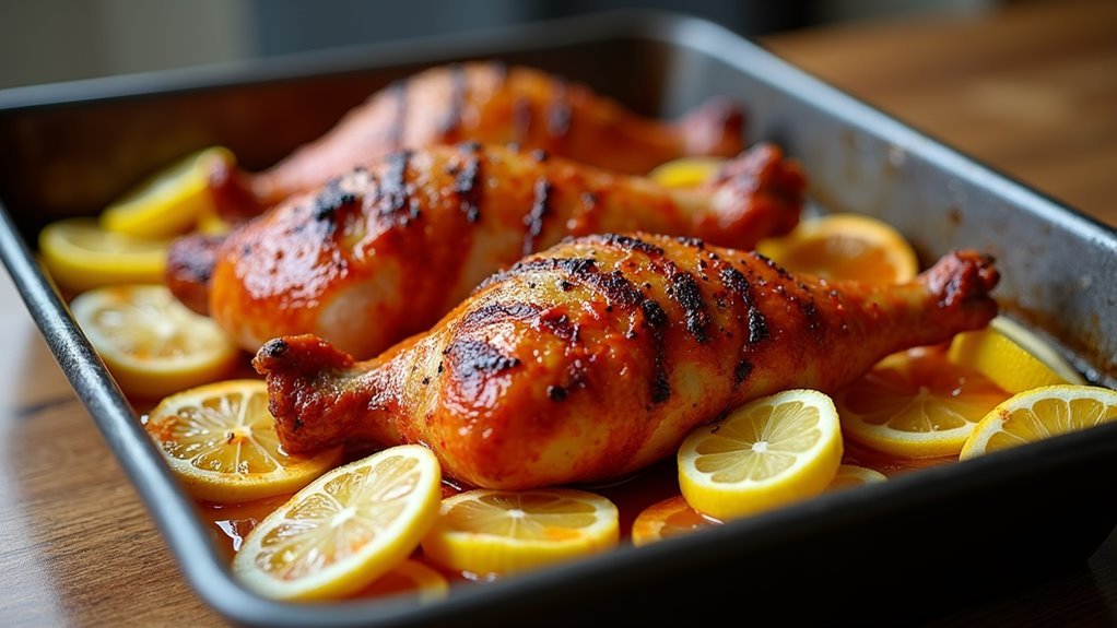 arrange lemons with chicken