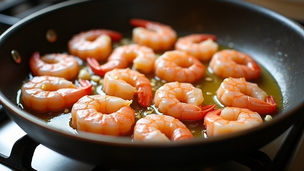 arrange shrimp in rows