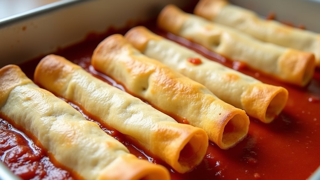 arrange taquitos in dish