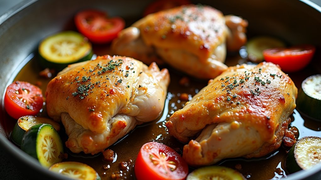 arrange vegetables with chicken
