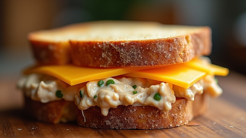 assemble cheese sandwich carefully