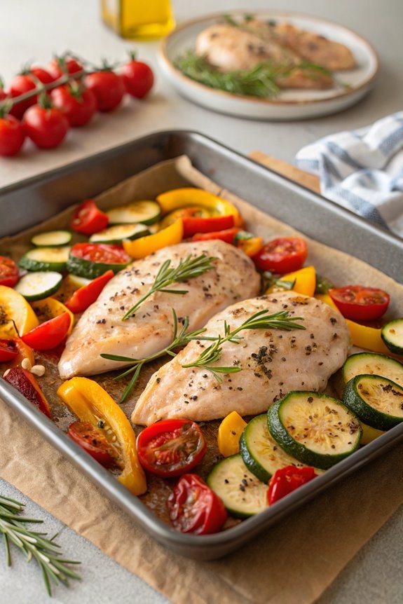 baked chicken with vegetables