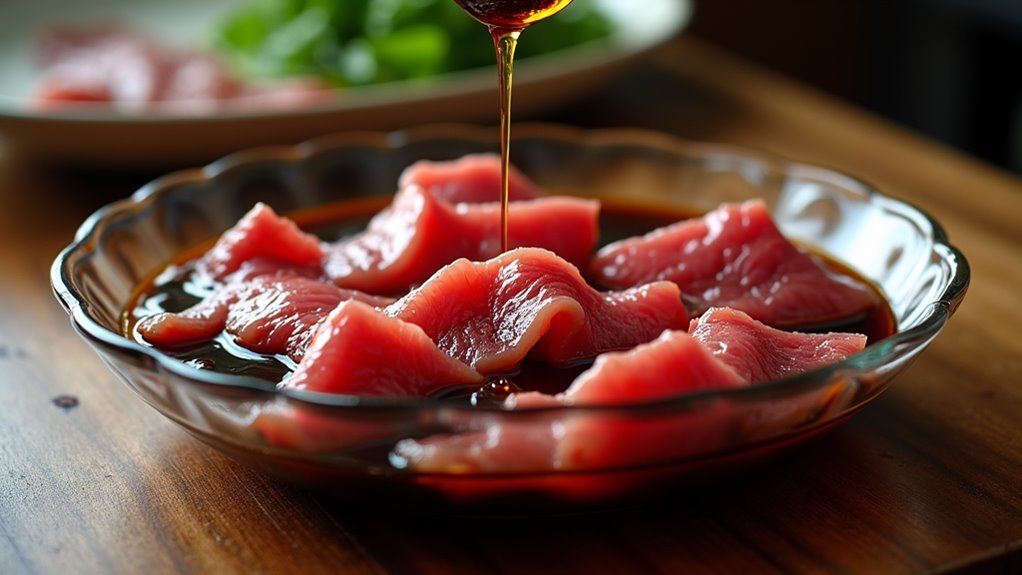 beef soaked in soy sauce