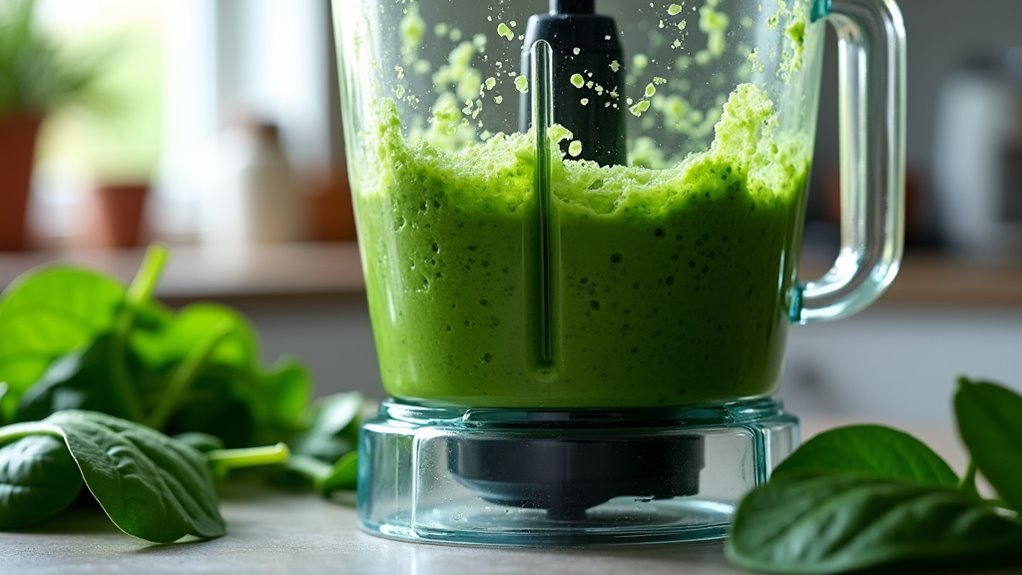 blend spinach into paste