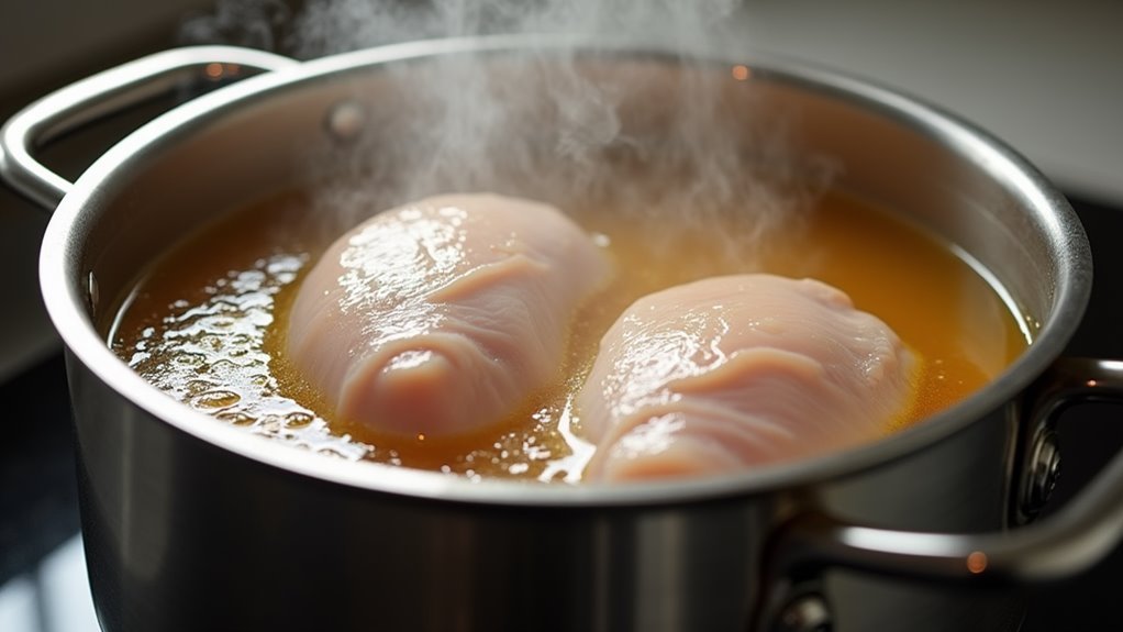 boil chicken in broth