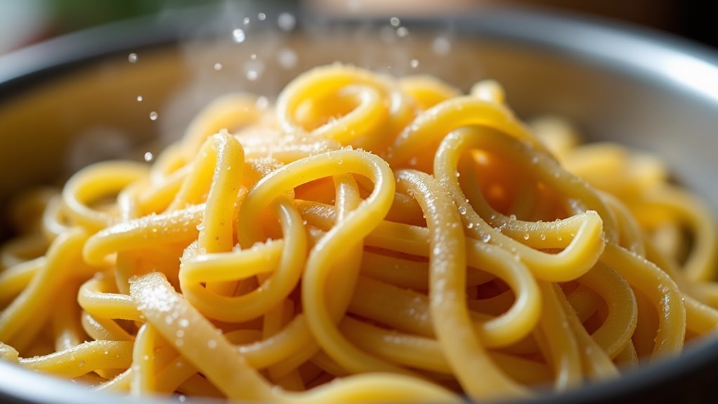boil fettuccine until tender
