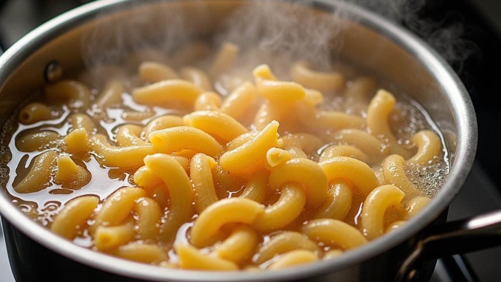 boil macaroni in salted water