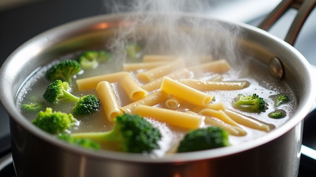 boil pasta and broccoli