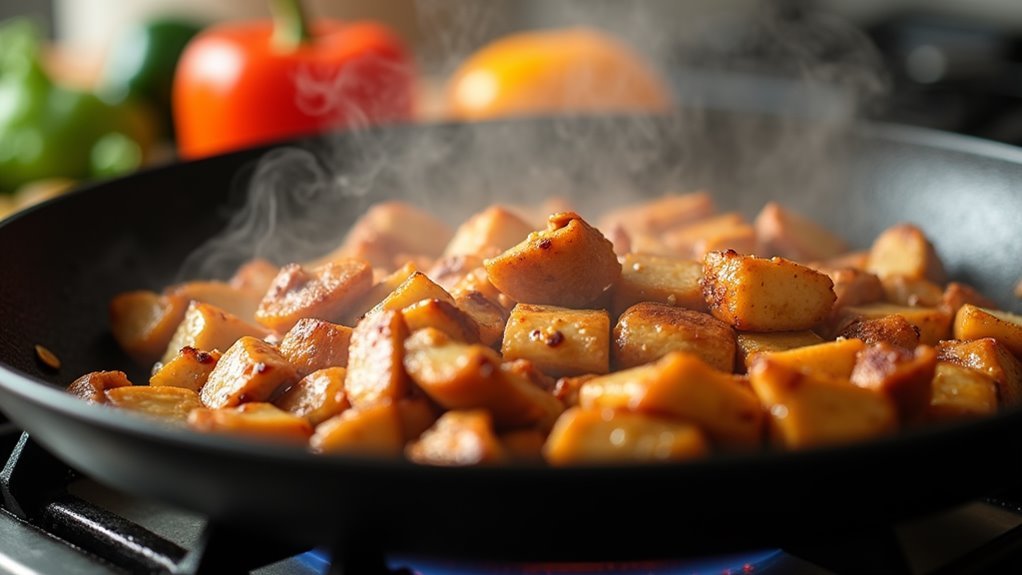 brown chicken until cooked