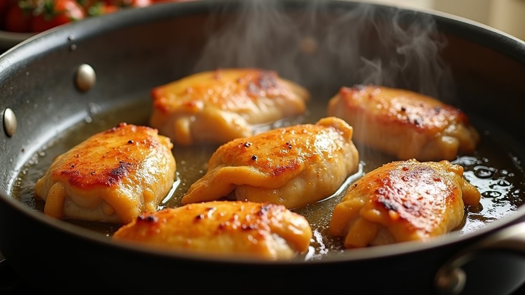 brown chicken with olive oil