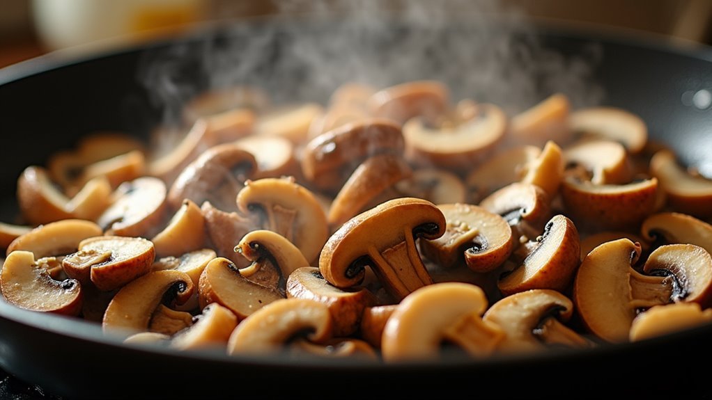 brown mushrooms for ten minutes