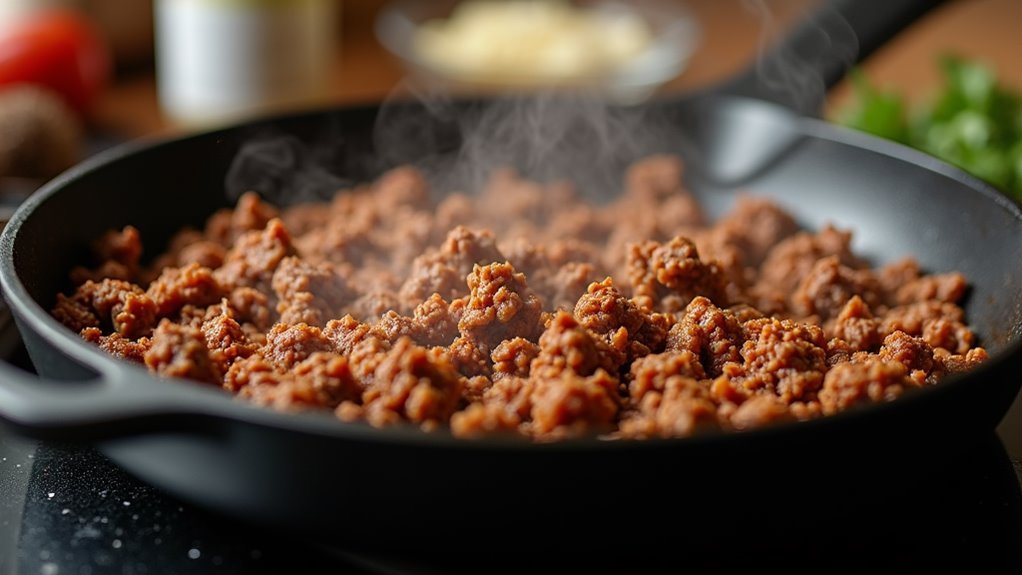 brown the beef thoroughly