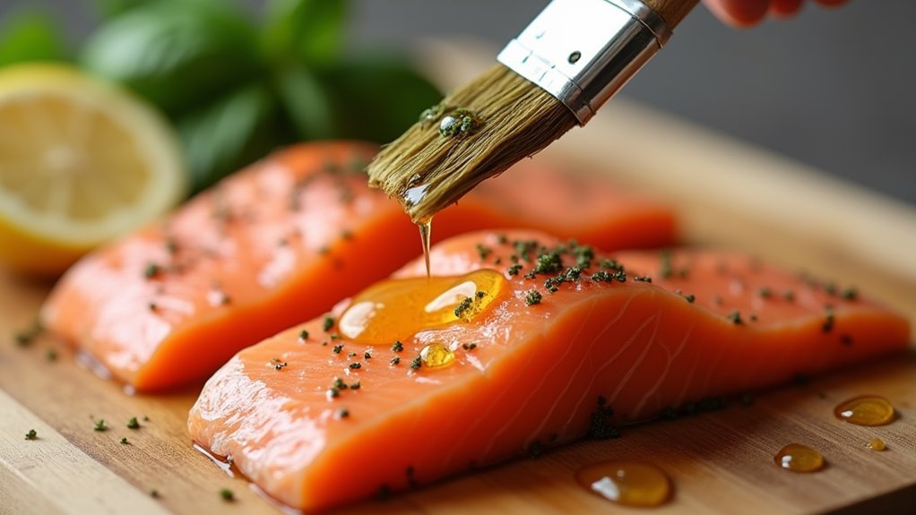 brush fillets with oil