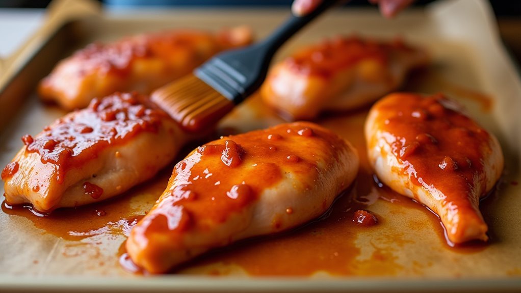 brush sauce on chicken