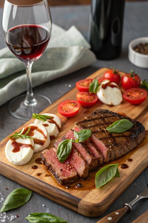 caprese inspired steak meal