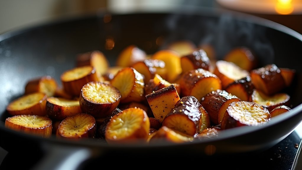 caramelize eggplant in skillet