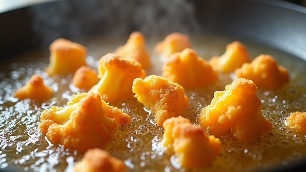 cauliflower coated in sauce