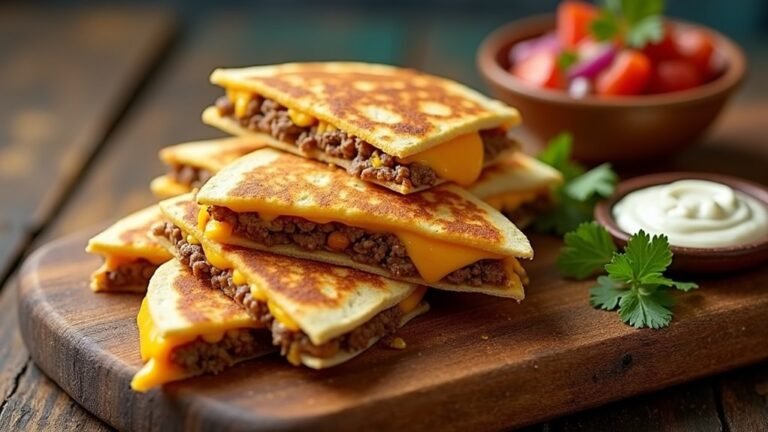 cheesy ground beef quesadillas