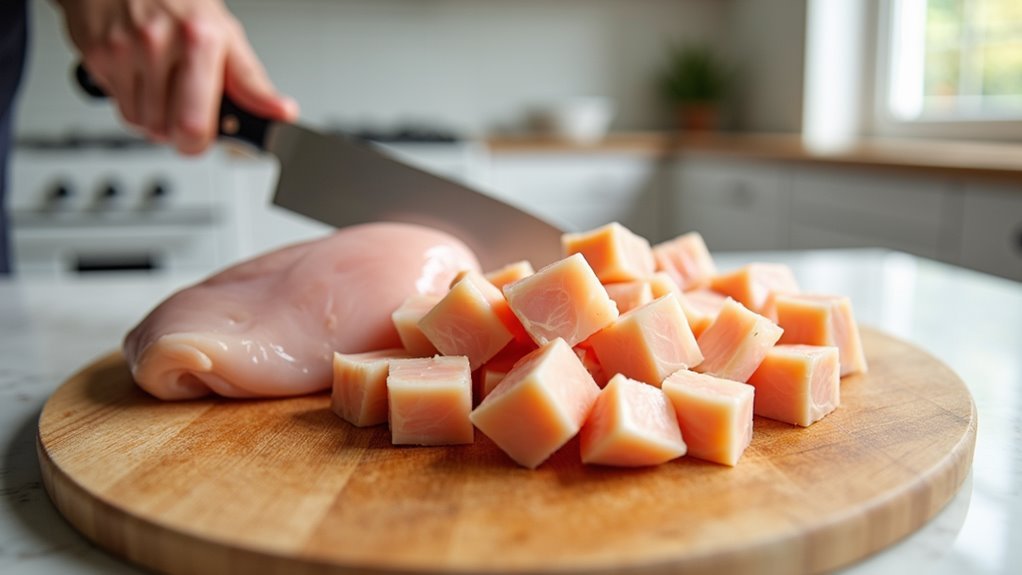 chop chicken into pieces
