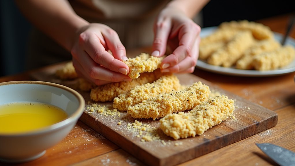 coat chicken in breadcrumbs