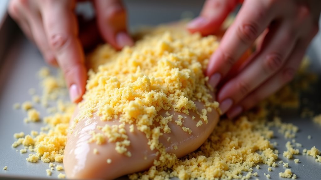 coat chicken with cheese