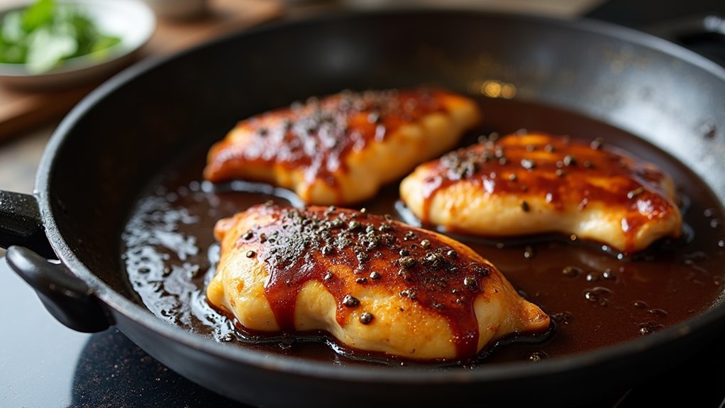 coat chicken with glaze