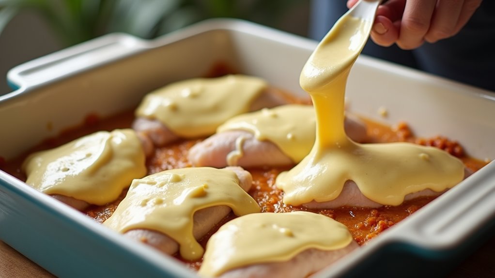 coat chicken with mixture