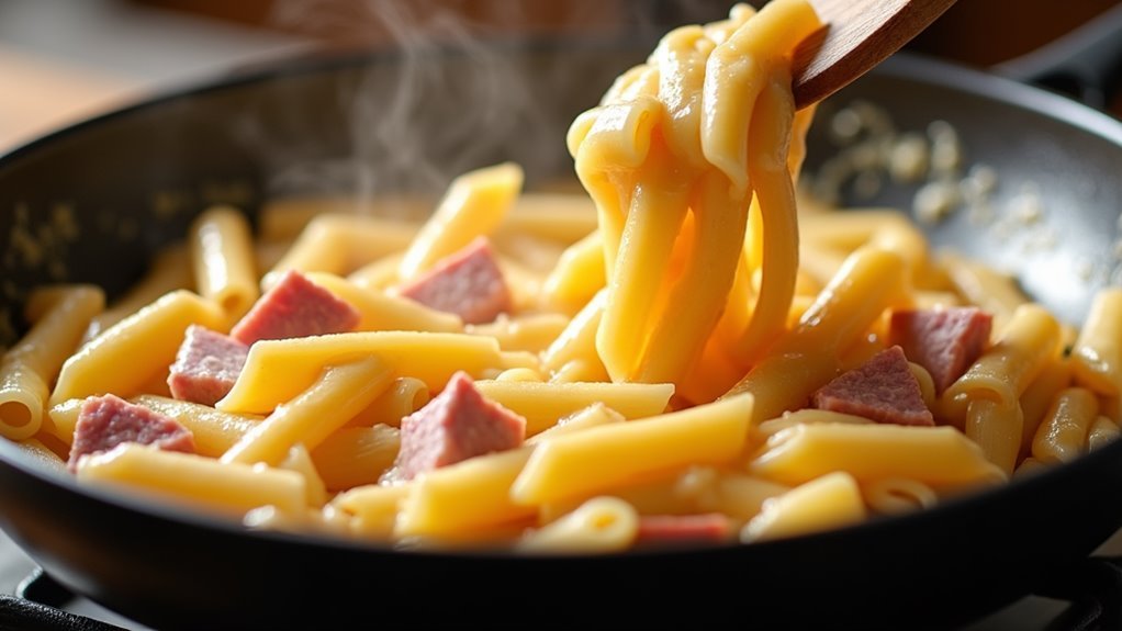 coat pasta evenly with sauce
